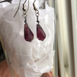 Crystal purple earrings